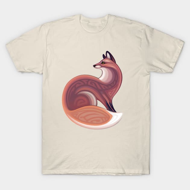 Red Fox Mystery T-Shirt by Yulla